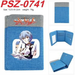 EVA Anime color blocked three fold concealed wallet 12.5X9X2CM 70G