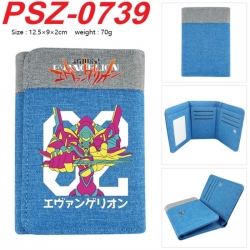 EVA Anime color blocked three fold concealed wallet 12.5X9X2CM 70G