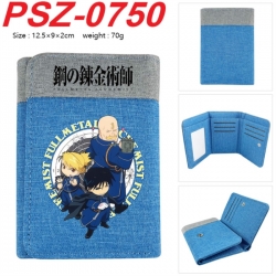 Fullmetal Alchemist Anime color blocked three fold concealed wallet 12.5X9X2CM 70G