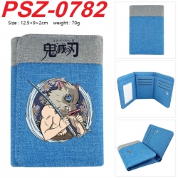 Demon Slayer Kimets Anime color blocked three fold concealed wallet 12.5X9X2CM 70G