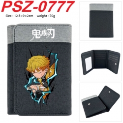 Demon Slayer Kimets Anime color blocked three fold concealed wallet 12.5X9X2CM 70G