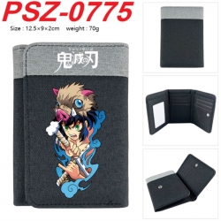 Demon Slayer Kimets Anime color blocked three fold concealed wallet 12.5X9X2CM 70G