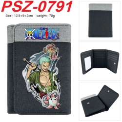 One Piece Anime color blocked three fold concealed wallet 12.5X9X2CM 70G