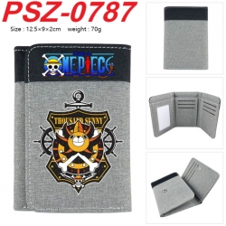 One Piece Anime color blocked three fold concealed wallet 12.5X9X2CM 70G