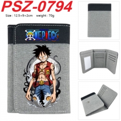 One Piece Anime color blocked three fold concealed wallet 12.5X9X2CM 70G