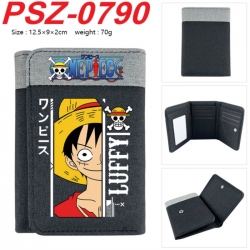 One Piece Anime color blocked three fold concealed wallet 12.5X9X2CM 70G