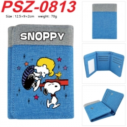 snoopy Anime color blocked three fold concealed wallet 12.5X9X2CM 70G