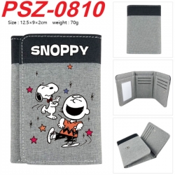snoopy Anime color blocked three fold concealed wallet 12.5X9X2CM 70G