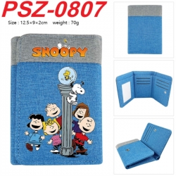 snoopy Anime color blocked three fold concealed wallet 12.5X9X2CM 70G