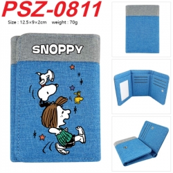 snoopy Anime color blocked three fold concealed wallet 12.5X9X2CM 70G