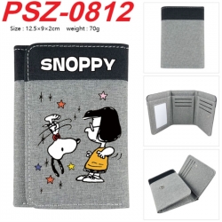snoopy Anime color blocked three fold concealed wallet 12.5X9X2CM 70G