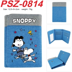 snoopy Anime color blocked three fold concealed wallet 12.5X9X2CM 70G