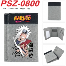 Naruto Anime color blocked three fold concealed wallet 12.5X9X2CM 70G