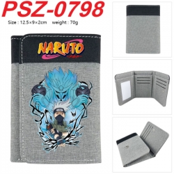 Naruto Anime color blocked three fold concealed wallet 12.5X9X2CM 70G