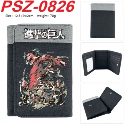 Shingeki no Kyojin Anime color blocked three fold concealed wallet 12.5X9X2CM 70G