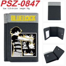 BLUE LOCK Anime color blocked three fold concealed wallet 12.5X9X2CM 70G