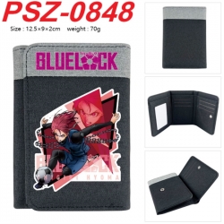 BLUE LOCK Anime color blocked three fold concealed wallet 12.5X9X2CM 70G