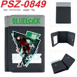 BLUE LOCK Anime color blocked three fold concealed wallet 12.5X9X2CM 70G