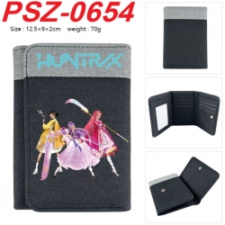 K-Pop Demon Hunters Anime color blocked three fold concealed wallet 12.5X9X2CM 70G