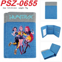 K-Pop Demon Hunters Anime color blocked three fold concealed wallet 12.5X9X2CM 70G