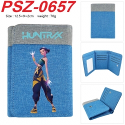 K-Pop Demon Hunters Anime color blocked three fold concealed wallet 12.5X9X2CM 70G