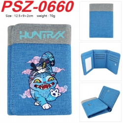 K-Pop Demon Hunters Anime color blocked three fold concealed wallet 12.5X9X2CM 70G