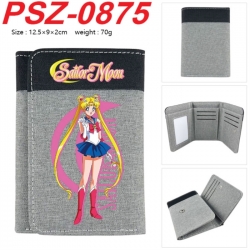 sailormoon Anime color blocked three fold concealed wallet 12.5X9X2CM 70G