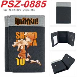 Haikyuu!! Anime color blocked three fold concealed wallet 12.5X9X2CM 70G