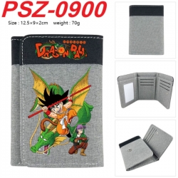 DRAGON BALL Anime color blocked three fold concealed wallet 12.5X9X2CM 70G