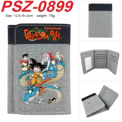 DRAGON BALL Anime color blocked three fold concealed wallet 12.5X9X2CM 70G