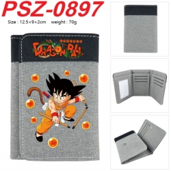 DRAGON BALL Anime color blocked three fold concealed wallet 12.5X9X2CM 70G