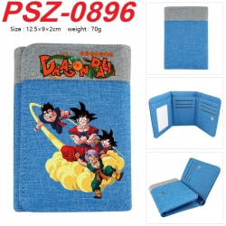 DRAGON BALL Anime color blocked three fold concealed wallet 12.5X9X2CM 70G