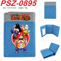 DRAGON BALL Anime color blocked three fold concealed wallet 12.5X9X2CM 70G