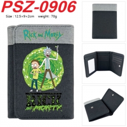 Rick and Morty Anime color blocked three fold concealed wallet 12.5X9X2CM 70G