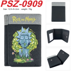 Rick and Morty Anime color blocked three fold concealed wallet 12.5X9X2CM 70G