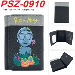 Rick and Morty Anime color blocked three fold concealed wallet 12.5X9X2CM 70G