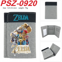 The Legend of Zelda Anime color blocked three fold concealed wallet 12.5X9X2CM 70G
