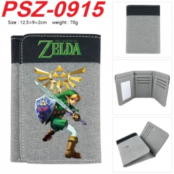 The Legend of Zelda Anime color blocked three fold concealed wallet 12.5X9X2CM 70G
