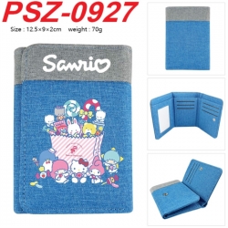 Sanrio Anime color blocked three fold concealed wallet 12.5X9X2CM 70G