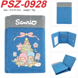 Sanrio Anime color blocked three fold concealed wallet 12.5X9X2CM 70G
