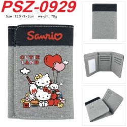 Sanrio Anime color blocked three fold concealed wallet 12.5X9X2CM 70G