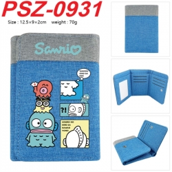 Sanrio Anime color blocked three fold concealed wallet 12.5X9X2CM 70G