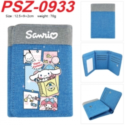 Sanrio Anime color blocked three fold concealed wallet 12.5X9X2CM 70G
