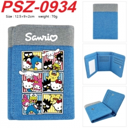 Sanrio Anime color blocked three fold concealed wallet 12.5X9X2CM 70G