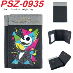 The Nightmare Before Christmas Anime color blocked three fold concealed wallet 12.5X9X2CM 70G