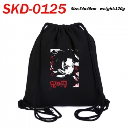 Demon Slayer Kimets Anime themed Canvas Drawstring Backpack Tote Bag 34x40cm
