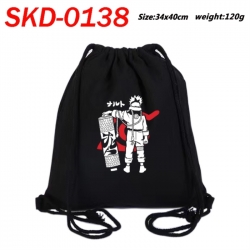 Naruto Anime themed Canvas Drawstring Backpack Tote Bag 34x40cm