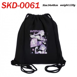 K-Pop Demon Hunters Anime themed Canvas Drawstring Backpack Tote Bag 34x40cm