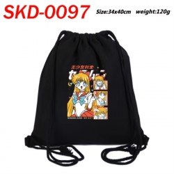 sailormoon Anime themed Canvas Drawstring Backpack Tote Bag 34x40cm