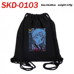 sailormoon Anime themed Canvas Drawstring Backpack Tote Bag 34x40cm
